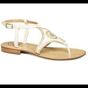 NIB Jack Rogers Maci Sandal Bone/Gold Size 9